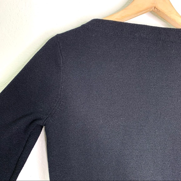 J. Crew black subtle boat neck merino wool sweater - Picture 8 of 8